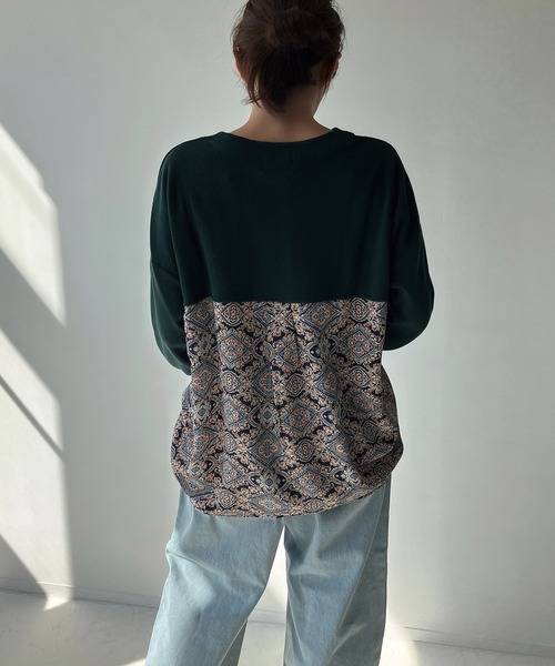 AS KNOW AS plus（アズノゥアズプラス）の「☆ワッフル切替えプルオーバー（Tシャツ/カットソー・レディース・ネイビー系/ダークグリーン系/ブラック系/ベージュ系/ベージュ系1/グレー系/ベージュ系2/ダークグリーン系2/ネイビー系2/ネイビー系3/ベージュ系3/ネイビー系4/ダークグリーン系3/ダークグリーン系4・FREE）」の9枚目の写真