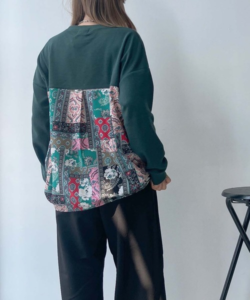 AS KNOW AS plus（アズノゥアズプラス）の「☆ワッフル切替えプルオーバー（Tシャツ/カットソー・レディース・ネイビー系/ダークグリーン系/ブラック系/ベージュ系/ベージュ系1/グレー系/ベージュ系2/ダークグリーン系2/ネイビー系2/ネイビー系3/ベージュ系3/ネイビー系4/ダークグリーン系3/ダークグリーン系4・FREE）」の10枚目の写真