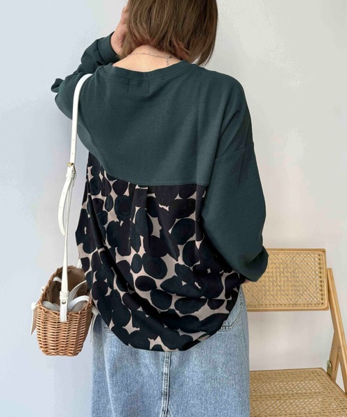 AS KNOW AS plus（アズノゥアズプラス）の「☆ワッフル切替えプルオーバー（Tシャツ/カットソー・レディース・ネイビー系/ダークグリーン系/ブラック系/ベージュ系/ベージュ系1/グレー系/ベージュ系2/ダークグリーン系2/ネイビー系2/ネイビー系3/ベージュ系3/ネイビー系4/ダークグリーン系3/ダークグリーン系4・FREE）」の11枚目の写真