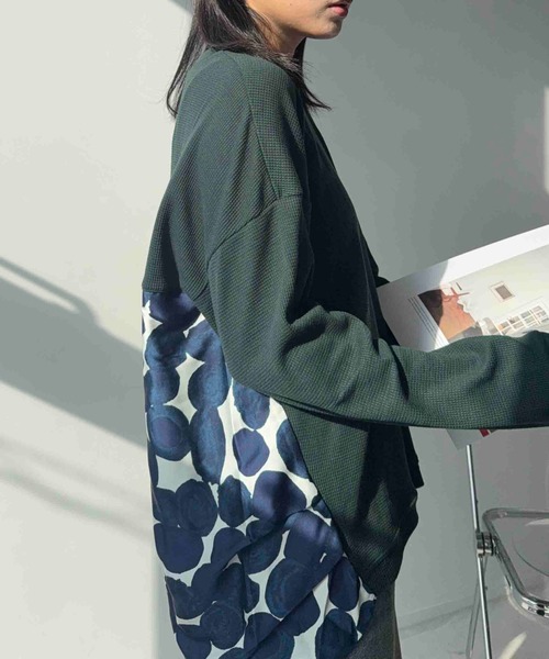 AS KNOW AS plus(アズノゥアズプラス)の「☆ワッフル切替えプルオーバー(Tシャツ/カットソー・レディース・ネイビー系/ダークグリーン系/ブラック系/ベージュ系/ベージュ系1/グレー系/ベージュ系2/ダークグリーン系2/ネイビー系2/ネイビー系3/ベージュ系3/ネイビー系4/ダークグリーン系3/ダークグリーン系4/ダークグリーン系5/グレー系5・FREE)」の13枚目の写真