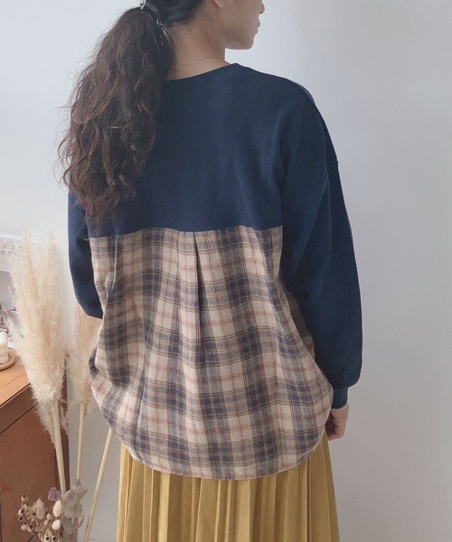 AS KNOW AS plus（アズノゥアズプラス）の「☆ワッフル切替えプルオーバー（Tシャツ/カットソー・レディース・ネイビー系/ダークグリーン系/ブラック系/ベージュ系/ベージュ系1/グレー系/ベージュ系2/ダークグリーン系2/ネイビー系2/ネイビー系3/ベージュ系3/ネイビー系4/ダークグリーン系3/ダークグリーン系4・FREE）」の12枚目の写真