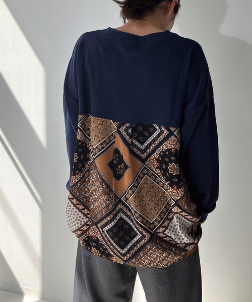 AS KNOW AS plus（アズノゥアズプラス）の「☆ワッフル切替えプルオーバー（Tシャツ/カットソー・レディース・ネイビー系/ダークグリーン系/ブラック系/ベージュ系/ベージュ系1/グレー系/ベージュ系2/ダークグリーン系2/ネイビー系2/ネイビー系3/ベージュ系3/ネイビー系4/ダークグリーン系3/ダークグリーン系4・FREE）」の13枚目の写真