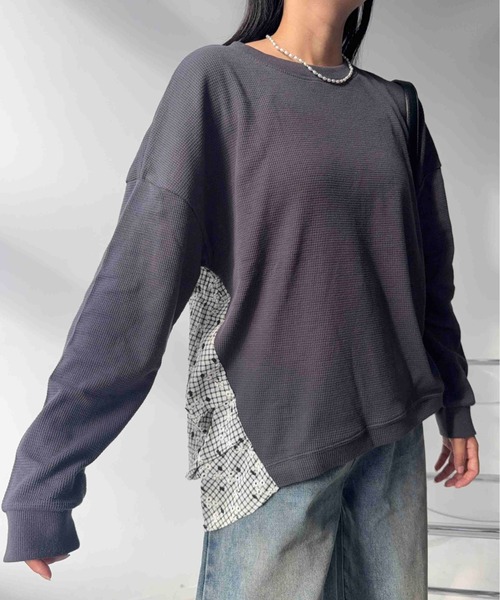 AS KNOW AS plus(アズノゥアズプラス)の「☆ワッフル切替えプルオーバー(Tシャツ/カットソー・レディース・ネイビー系/ダークグリーン系/ブラック系/ベージュ系/ベージュ系1/グレー系/ベージュ系2/ダークグリーン系2/ネイビー系2/ネイビー系3/ベージュ系3/ネイビー系4/ダークグリーン系3/ダークグリーン系4/ダークグリーン系5/グレー系5・FREE)」の17枚目の写真