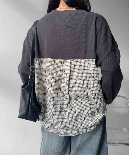AS KNOW AS plus(アズノゥアズプラス)の「☆ワッフル切替えプルオーバー(Tシャツ/カットソー・レディース・ネイビー系/ダークグリーン系/ブラック系/ベージュ系/ベージュ系1/グレー系/ベージュ系2/ダークグリーン系2/ネイビー系2/ネイビー系3/ベージュ系3/ネイビー系4/ダークグリーン系3/ダークグリーン系4/ダークグリーン系5/グレー系5・FREE)」の20枚目の写真