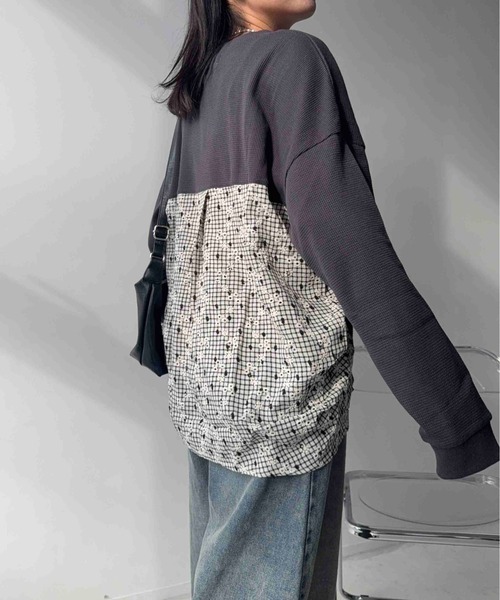 AS KNOW AS plus(アズノゥアズプラス)の「☆ワッフル切替えプルオーバー(Tシャツ/カットソー・レディース・ネイビー系/ダークグリーン系/ブラック系/ベージュ系/ベージュ系1/グレー系/ベージュ系2/ダークグリーン系2/ネイビー系2/ネイビー系3/ベージュ系3/ネイビー系4/ダークグリーン系3/ダークグリーン系4/ダークグリーン系5/グレー系5・FREE)」の18枚目の写真