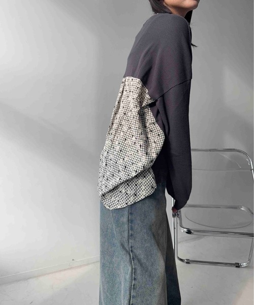 AS KNOW AS plus(アズノゥアズプラス)の「☆ワッフル切替えプルオーバー(Tシャツ/カットソー・レディース・ネイビー系/ダークグリーン系/ブラック系/ベージュ系/ベージュ系1/グレー系/ベージュ系2/ダークグリーン系2/ネイビー系2/ネイビー系3/ベージュ系3/ネイビー系4/ダークグリーン系3/ダークグリーン系4/ダークグリーン系5/グレー系5・FREE)」の19枚目の写真