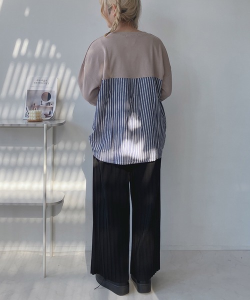 AS KNOW AS plus（アズノゥアズプラス）の「☆ワッフル切替えプルオーバー（Tシャツ/カットソー・レディース・ネイビー系/ダークグリーン系/ブラック系/ベージュ系/ベージュ系1/グレー系/ベージュ系2/ダークグリーン系2/ネイビー系2/ネイビー系3/ベージュ系3/ネイビー系4/ダークグリーン系3/ダークグリーン系4・FREE）」の15枚目の写真