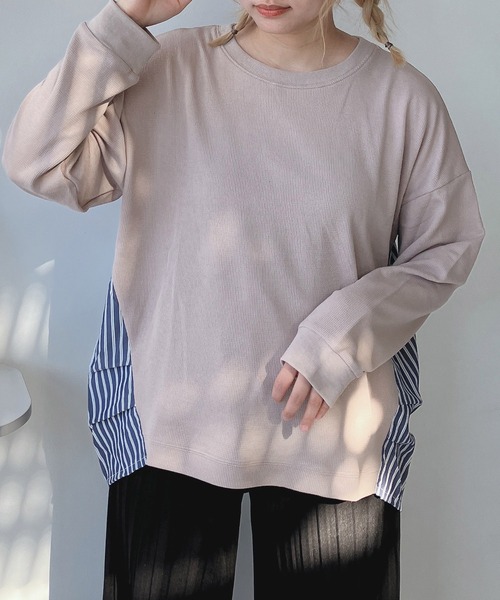 AS KNOW AS plus（アズノゥアズプラス）の「☆ワッフル切替えプルオーバー（Tシャツ/カットソー・レディース・ネイビー系/ダークグリーン系/ブラック系/ベージュ系/ベージュ系1/グレー系/ベージュ系2/ダークグリーン系2/ネイビー系2/ネイビー系3/ベージュ系3/ネイビー系4/ダークグリーン系3/ダークグリーン系4・FREE）」の20枚目の写真