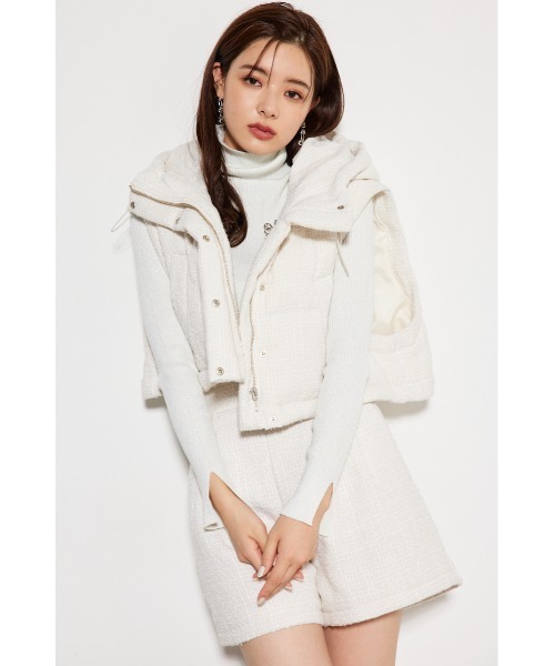 rienda（リエンダ）の「マルチWAYツイードショートダウンジャケット（ダウンジャケット/コート・レディース・ホワイト系その他・SMALL/MEDIUM）」の8枚目の写真