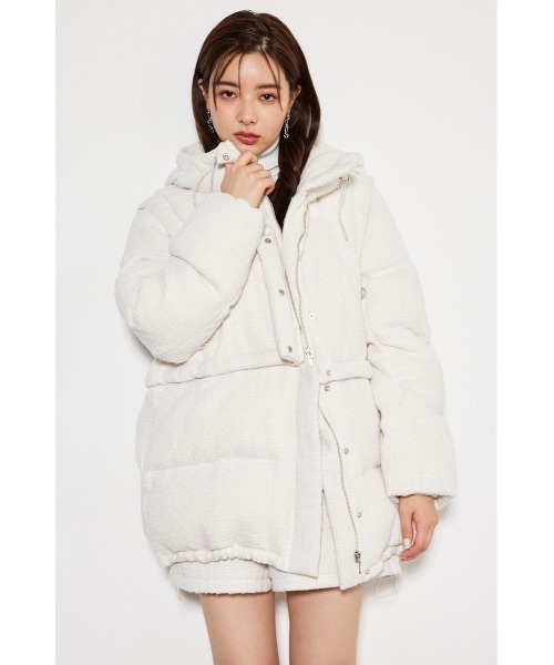 rienda（リエンダ）の「マルチWAYツイードショートダウンジャケット