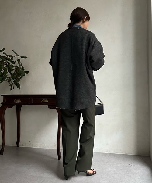 DouDou(ドゥドゥ)の「【WEB限定】 ビッグシルエットクルーネックプルオーバー(ニット/セーター・レディース・チャコールグレー/ライム/アイボリー/イエロー系その他・FREE)」の18枚目の写真
