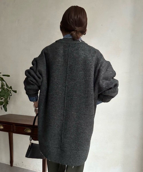 DouDou(ドゥドゥ)の「【WEB限定】 ビッグシルエットクルーネックプルオーバー(ニット/セーター・レディース・チャコールグレー/ライム/アイボリー/イエロー系その他・FREE)」の22枚目の写真