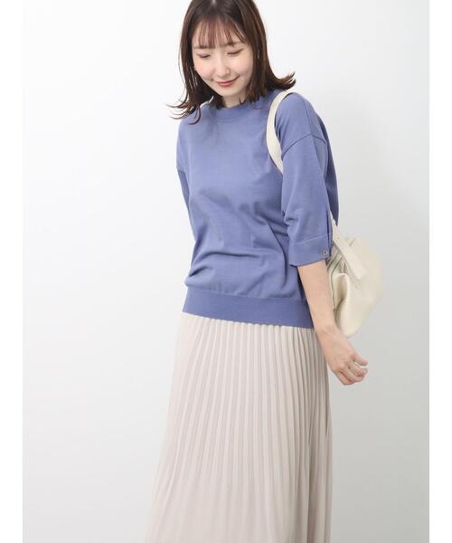 Te chichi TERRASSE(テチチテラス)の「袖タックボタンニット(ニット/セーター・レディース・ベージュ/ブルー/ブラック/レッド・F)」の8枚目の写真