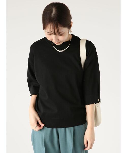 Te chichi TERRASSE(テチチテラス)の「袖タックボタンニット(ニット/セーター・レディース・ベージュ/ブルー/ブラック/レッド・F)」の13枚目の写真