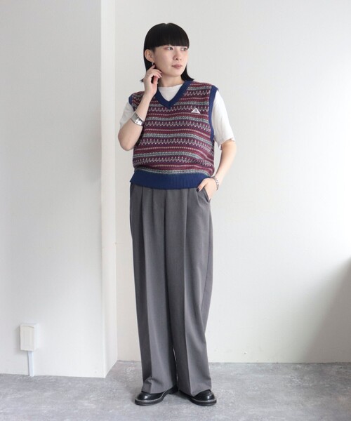 GEVACO(ゲバコ)の「【GEVACO/ゲバコ】ジャガードニットベスト(ベスト・レディース・ベージュ系その他/ブルー系その他/ホワイト系その他・38)」の14枚目の写真