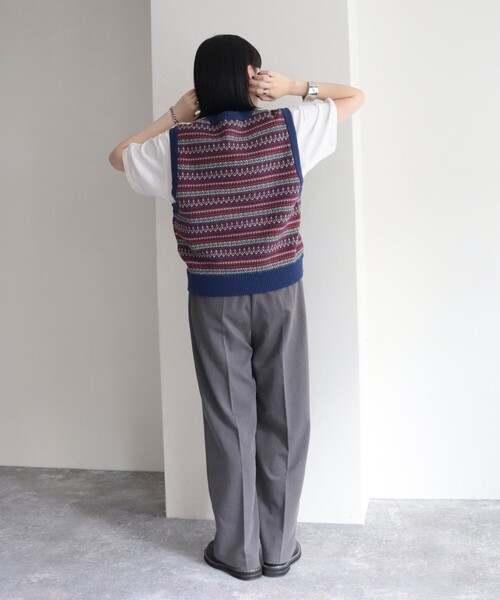 GEVACO(ゲバコ)の「【GEVACO/ゲバコ】ジャガードニットベスト(ベスト・レディース・ベージュ系その他/ブルー系その他/ホワイト系その他・38)」の15枚目の写真