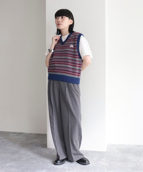 GEVACO(ゲバコ)の「【GEVACO/ゲバコ】ジャガードニットベスト(ベスト・レディース・ベージュ系その他/ブルー系その他/ホワイト系その他・38)」の16枚目の写真