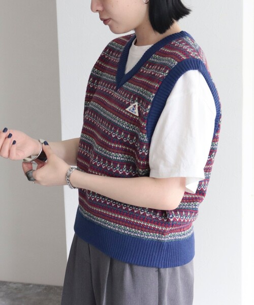 GEVACO(ゲバコ)の「【GEVACO/ゲバコ】ジャガードニットベスト(ベスト・レディース・ベージュ系その他/ブルー系その他/ホワイト系その他・38)」の22枚目の写真