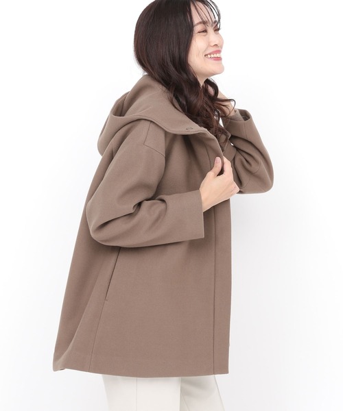 Elura（エルーラ）の「軽ラクリッチポンチョコート（ポンチョ・レディース・ブラウン系その他/ダークブラウン/ベージュ・SMALL/MEDIUM/LARGE）」の2枚目の写真