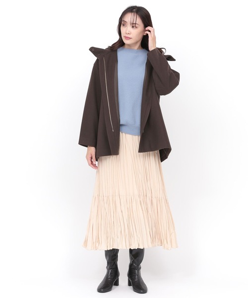 Elura（エルーラ）の「軽ラクリッチポンチョコート（ポンチョ・レディース・ブラウン系その他/ダークブラウン/ベージュ・SMALL/MEDIUM/LARGE）」の5枚目の写真