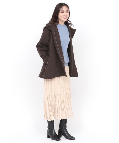 Elura（エルーラ）の「軽ラクリッチポンチョコート（ポンチョ・レディース・ブラウン系その他/ダークブラウン/ベージュ・SMALL/MEDIUM/LARGE）」の6枚目の写真