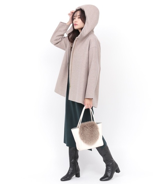 Elura（エルーラ）の「軽ラクリッチポンチョコート（ポンチョ・レディース・ブラウン系その他/ダークブラウン/ベージュ・SMALL/MEDIUM/LARGE）」の9枚目の写真