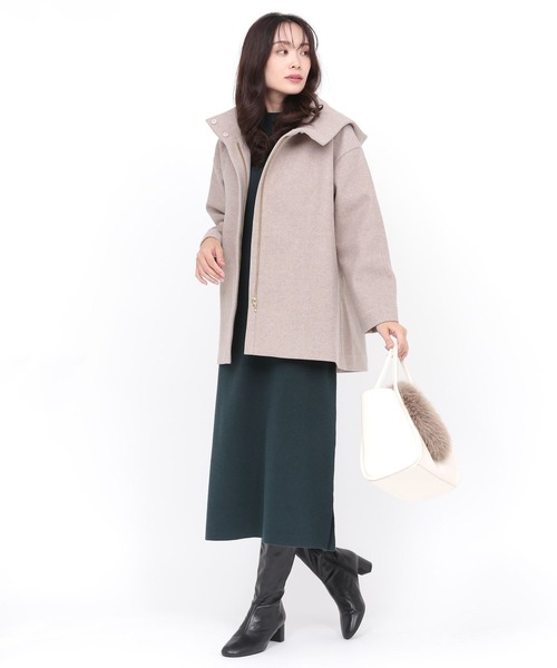 Elura（エルーラ）の「軽ラクリッチポンチョコート（ポンチョ・レディース・ブラウン系その他/ダークブラウン/ベージュ・SMALL/MEDIUM/LARGE）」の10枚目の写真