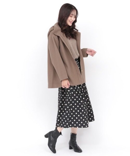 Elura（エルーラ）の「軽ラクリッチポンチョコート（ポンチョ・レディース・ブラウン系その他/ダークブラウン/ベージュ・SMALL/MEDIUM/LARGE）」の12枚目の写真