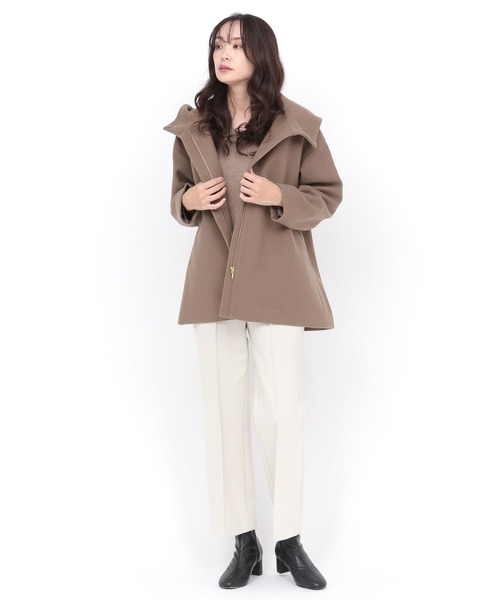Elura（エルーラ）の「軽ラクリッチポンチョコート（ポンチョ・レディース・ブラウン系その他/ダークブラウン/ベージュ・SMALL/MEDIUM/LARGE）」の16枚目の写真