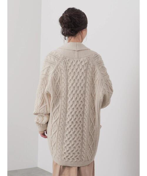 CRAFT STANDARD BOUTIQUE(クラフトスタンダードブティック)の「【男女兼用】ショールカラーカーディガン(カーディガン/ボレロ・メンズ・アイボリー/ダークブラウン/モカ・L/M)」の10枚目の写真