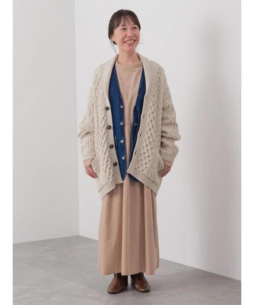 CRAFT STANDARD BOUTIQUE(クラフトスタンダードブティック)の「【男女兼用】ショールカラーカーディガン(カーディガン/ボレロ・メンズ・アイボリー/ダークブラウン/モカ・L/M)」の11枚目の写真