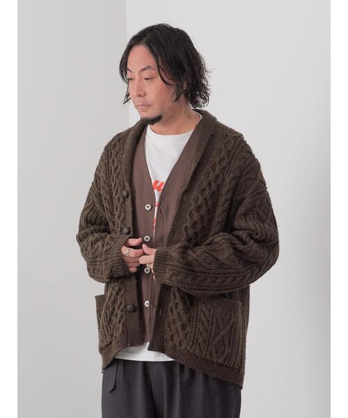 CRAFT STANDARD BOUTIQUE(クラフトスタンダードブティック)の「【男女兼用】ショールカラーカーディガン(カーディガン/ボレロ・メンズ・アイボリー/ダークブラウン/モカ・L/M)」の20枚目の写真