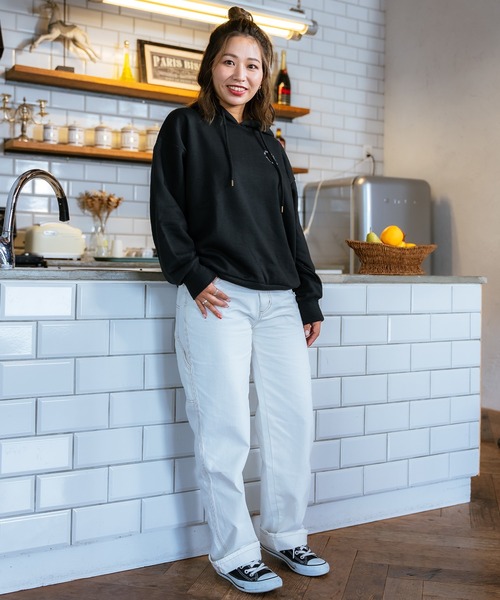 RIKKA FEMME(リッカファーム)の「RIKKA FEMME/リッカファム パーカー オーバーサイズ DESI RF23FW17(パーカー・レディース・ブラック/アイボリー・FREE)」の7枚目の写真