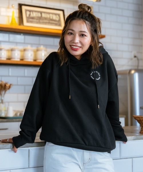 RIKKA FEMME(リッカファーム)の「RIKKA FEMME/リッカファム パーカー オーバーサイズ DESI RF23FW17(パーカー・レディース・ブラック/アイボリー・FREE)」の5枚目の写真