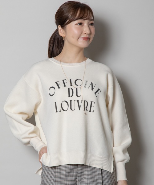 ELVENCE DEUX(エルベンスドゥ)の「スウェットライクロゴニット(ニット/セーター・レディース・オフホワイト/グレー/ブラック・FREE)」の2枚目の写真