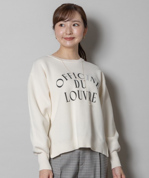 ELVENCE DEUX(エルベンスドゥ)の「スウェットライクロゴニット(ニット/セーター・レディース・オフホワイト/グレー/ブラック・FREE)」の4枚目の写真