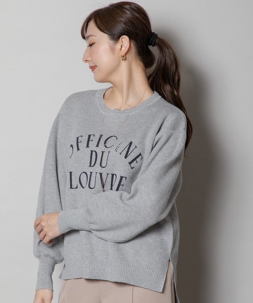 ELVENCE DEUX(エルベンスドゥ)の「スウェットライクロゴニット(ニット/セーター・レディース・オフホワイト/グレー/ブラック・FREE)」の12枚目の写真