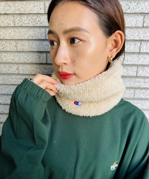 Champion（チャンピオン）の「champion / kids ボアネックウォーマー / 767-0051（ネックウォーマー/スヌード・キッズ・ブラック/ベージュ/ピンク/ミント/ブラウン/パープル・FREE）」の4枚目の写真