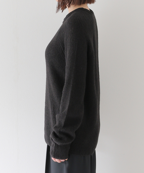Charles Chaton（シャルルシャトン）の「【MIJEONG PARK/ミジョン・パーク】MOHAIR BLEND CREW NECK KNIT（ニット/セーター・レディース・ブラック・X-SMALL）」の9枚目の写真
