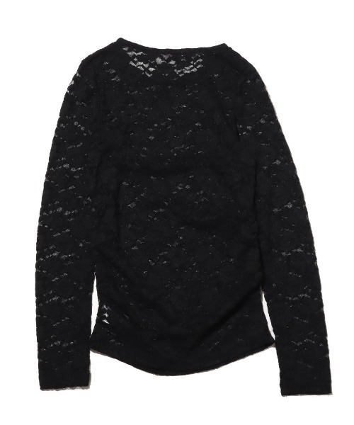 atmos pink(アトモスピンク)の「atmos pink シャーリング レース トップス(その他トップス・レディース・ホワイト/ブラック・FREE)」の4枚目の写真