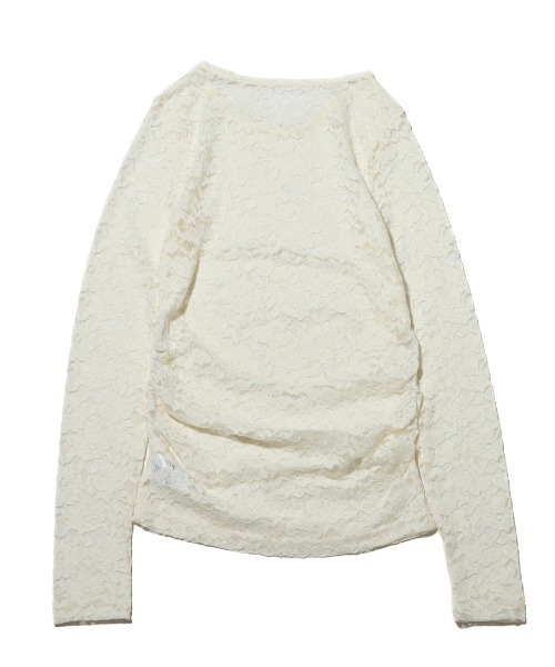 atmos pink(アトモスピンク)の「atmos pink シャーリング レース トップス(その他トップス・レディース・ホワイト/ブラック・FREE)」の3枚目の写真