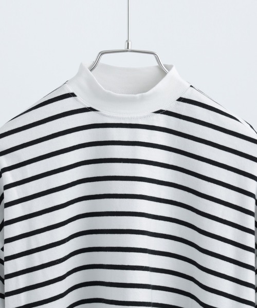 Fashion Letter(ファッションレター)の「モックネック ボリュームスリーブ ボーダーロンT(Tシャツ/カットソー・レディース・ピンク/ベージュ/ブラック/ブルー/グリーン/レッド・M)」の19枚目の写真