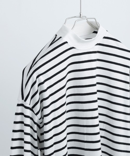 Fashion Letter(ファッションレター)の「モックネック ボリュームスリーブ ボーダーロンT(Tシャツ/カットソー・レディース・ピンク/ベージュ/ブラック/ブルー/グリーン/レッド・M)」の20枚目の写真