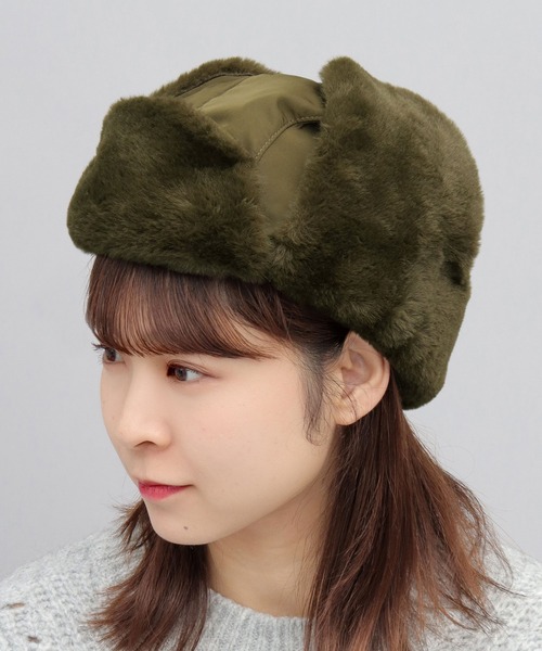 A.M.S.（エーエムエス）の「選べる3素材 ポリエステル×ファー・ポリエステル×ミックスファー・キャンバス×ボア フライトキャップ（キャップ・メンズ・ブラック/ブラック系その他2/カーキ/グリーン系その他/ブラック系その他/ホワイト系その他2・FREE）」の17枚目の写真