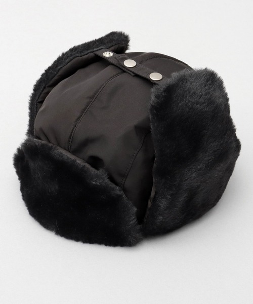 A.M.S.（エーエムエス）の「選べる3素材 ポリエステル×ファー・ポリエステル×ミックスファー・キャンバス×ボア フライトキャップ（キャップ・メンズ・ブラック/ブラック系その他2/カーキ/グリーン系その他/ブラック系その他/ホワイト系その他2・FREE）」の8枚目の写真