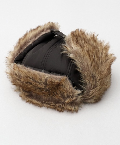 A.M.S.（エーエムエス）の「選べる3素材 ポリエステル×ファー・ポリエステル×ミックスファー・キャンバス×ボア フライトキャップ（キャップ・メンズ・ブラック/ブラック系その他2/カーキ/グリーン系その他/ブラック系その他/ホワイト系その他2・FREE）」の9枚目の写真