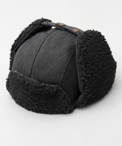 A.M.S.（エーエムエス）の「選べる3素材 ポリエステル×ファー・ポリエステル×ミックスファー・キャンバス×ボア フライトキャップ（キャップ・メンズ・ブラック/ブラック系その他2/カーキ/グリーン系その他/ブラック系その他/ホワイト系その他2・FREE）」の10枚目の写真