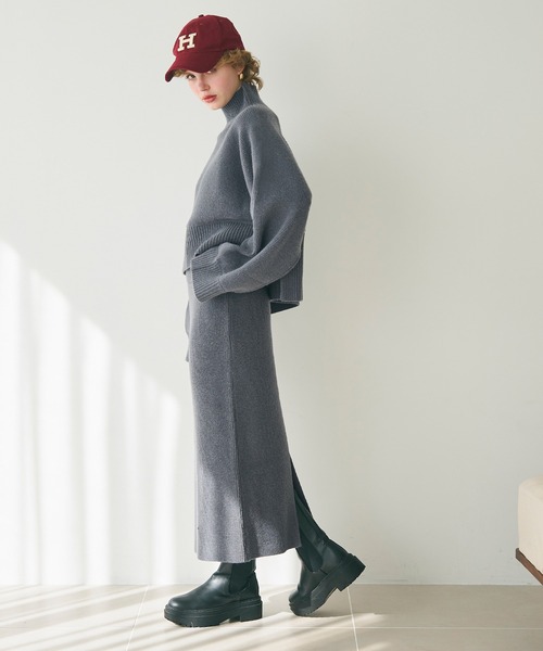 coca（coca）（コカ）の「＼新色追加／ニットセットアップワンピース（ワンピース・レディース・チャコール/グレイッシュベージュ/アイボリー・ONE SIZE/M/L）」の12枚目の写真