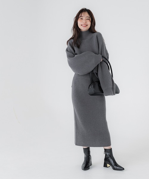 coca（coca）（コカ）の「＼新色追加／ニットセットアップワンピース（ワンピース・レディース・チャコール/グレイッシュベージュ/アイボリー・ONE SIZE/M/L）」の15枚目の写真