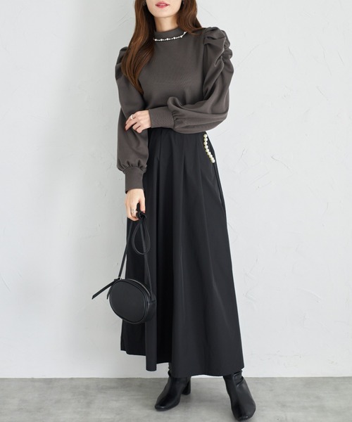 tocco closet(トッコ クローゼット)の「【ZOZO限定】後ろリボン付きパールビジュー装飾プルオーバー(ニット/セーター・レディース・オフホワイト/チャコールグレー/ブラック・M)」の21枚目の写真